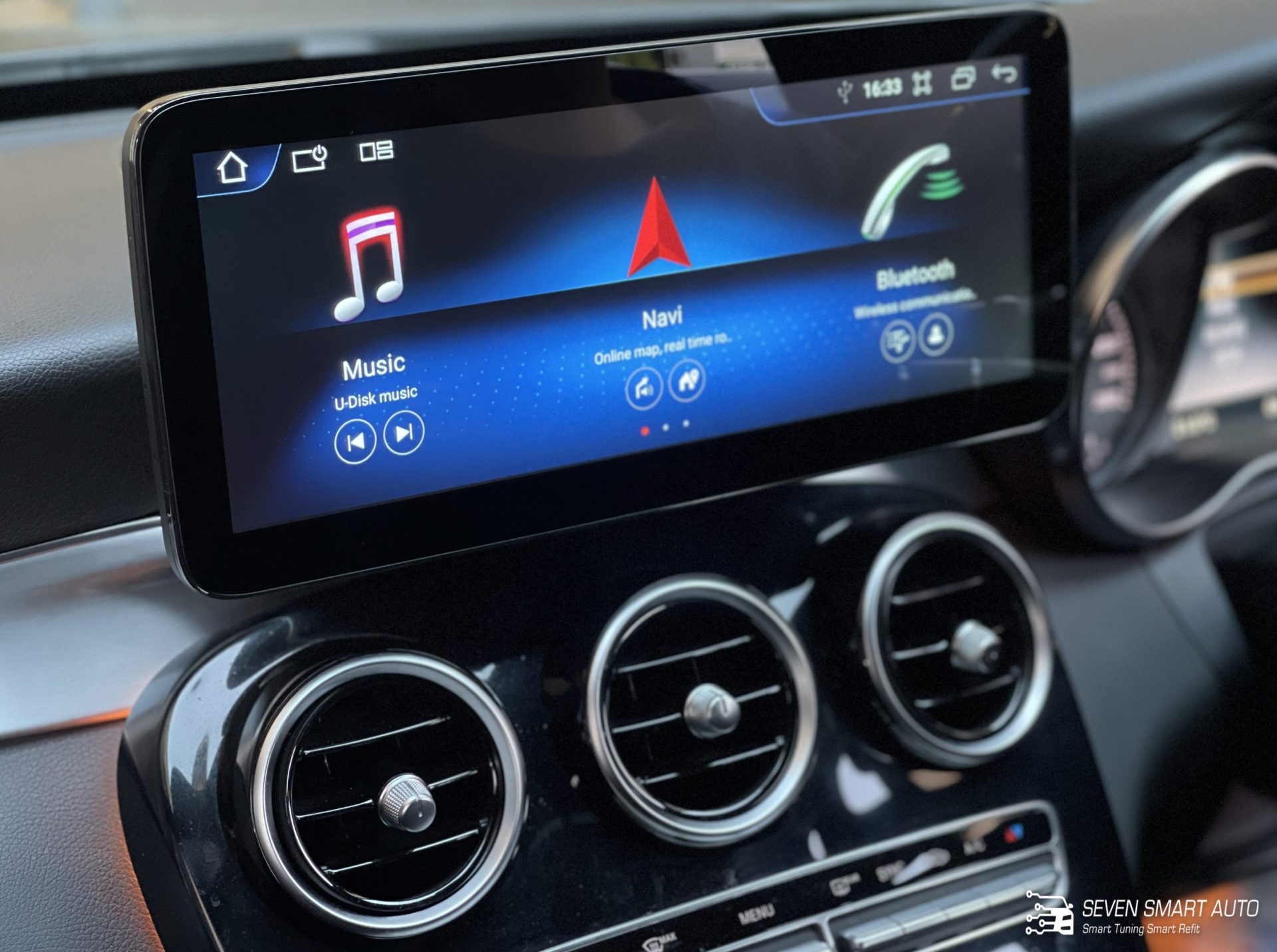 mercedes c w205 glc c253 15-20 12.3 inch touchscreen carplay android auto infotainment