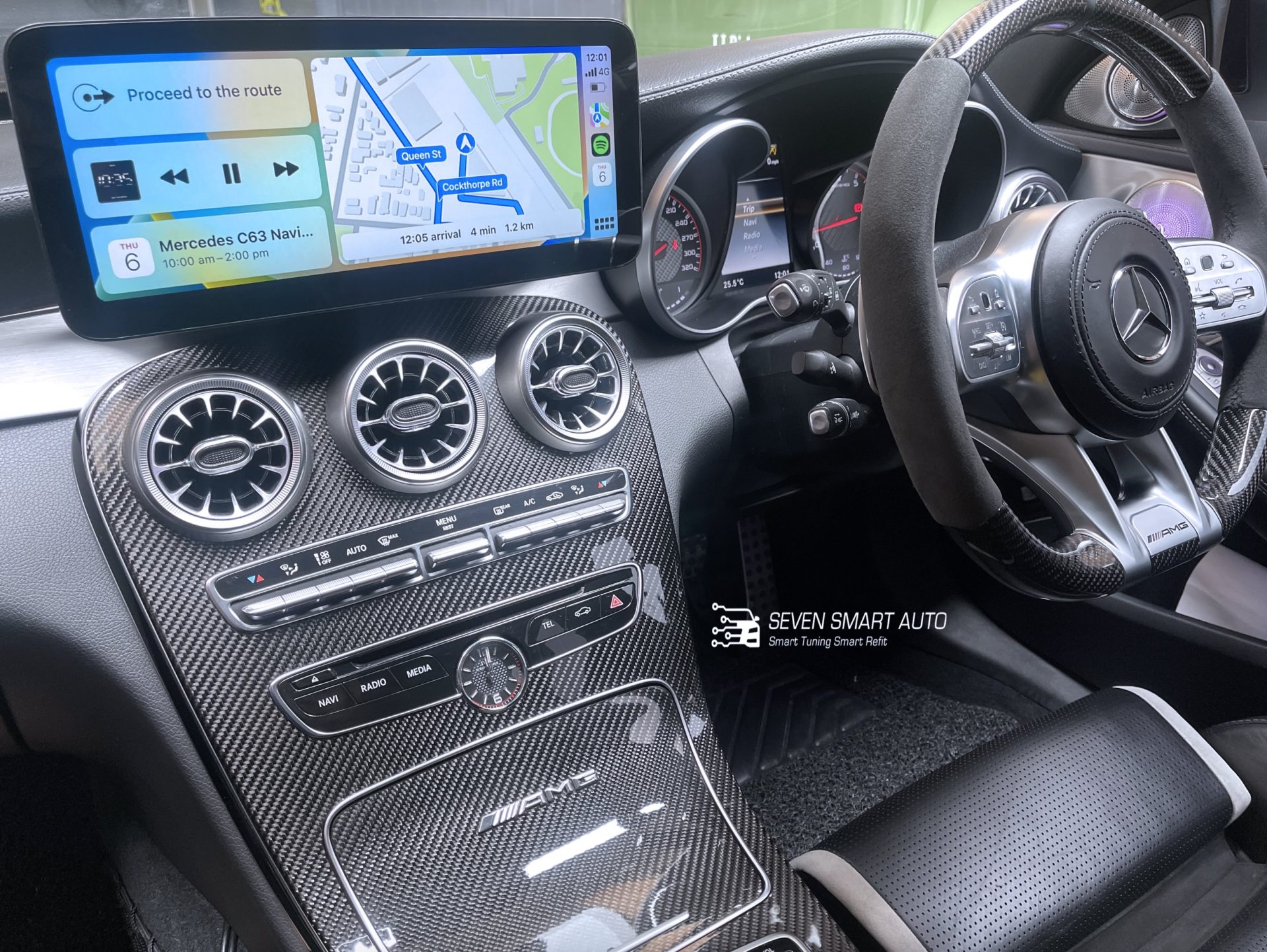 mercedes c w205 glc c253 15-20 12.3 inch touchscreen carplay android auto infotainment