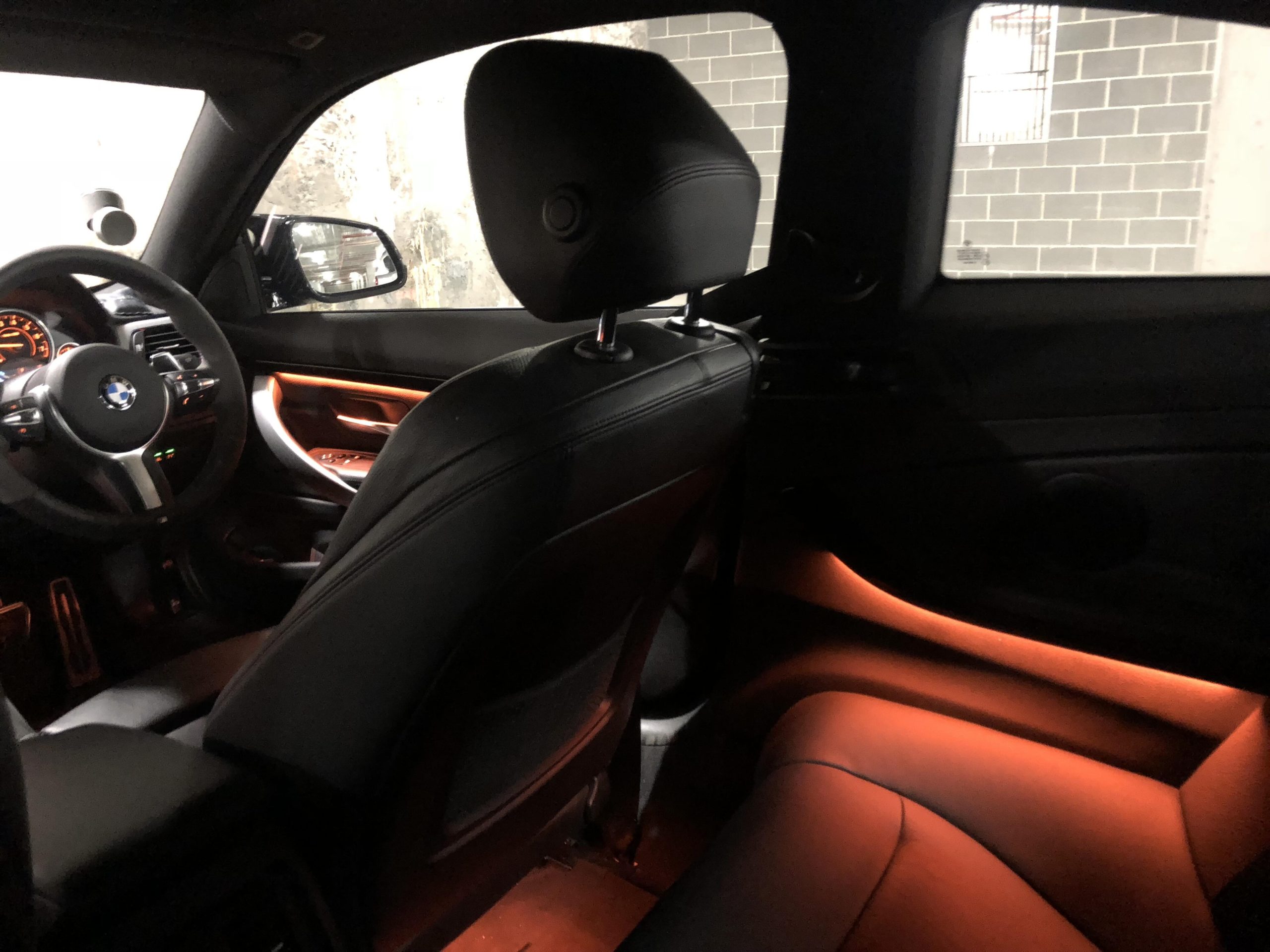 BMW 3 Series 4 Series M3 M4 rear footwell and door ambient lighting