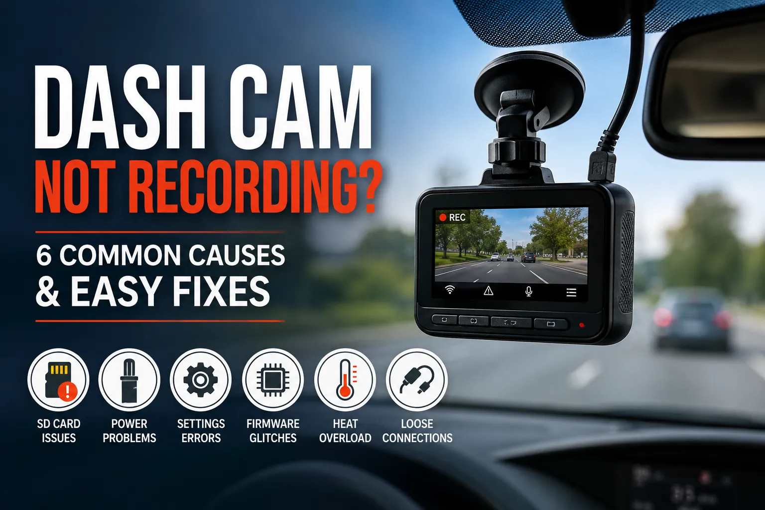 dash cam not recording